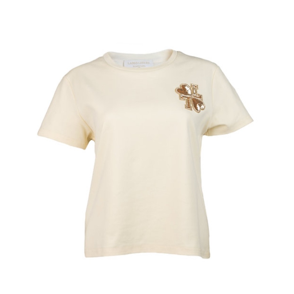 Laines London Embellished Football T-Shirt Cream S/M